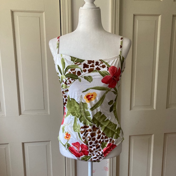 Floral Print w Embellishments Bathing Suit - Picture 1 of 16